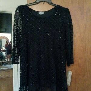 Elegant Black Sequin Women's Top